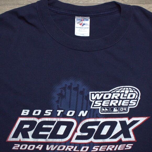 Boston Red Sox 2004 World Series Champions T-Shirt Men's Size XL Blue Y2K - Picture 3 of 3